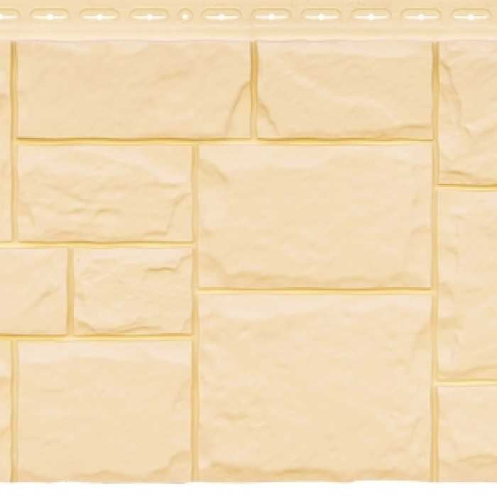 Фасадная панель Grand Line Крупный камень Стандарт Бежевый