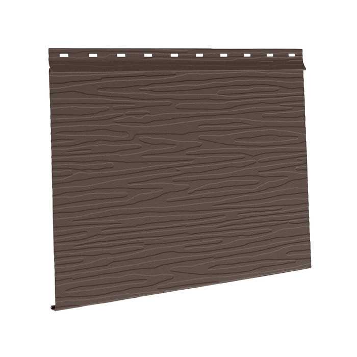 Сайдинг металлический AquAsystem Скандинавская доска широкая фактурная GreenCoat Pural BT Тёмно-коричневый матовый (RR 32)